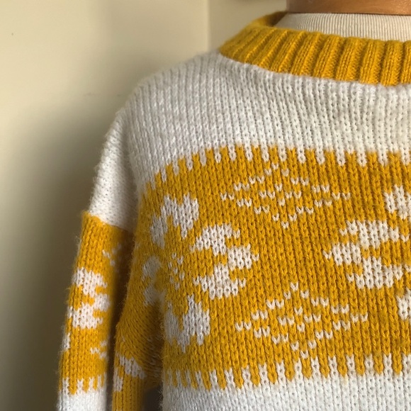 Mustard and White Nordic Sweater - Picture 3 of 6